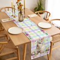 thumbnail image 6 of Easter Cute Bunny Cotton Linen Table Runner for Dining Kitchen, Eggs Spring Daisy Flowers Colorful Striped Wedding Outdoor Party Tablerunners, Dresser Scarf Coffee Tablecloth Runners 13x48 Inches, 6 of 9