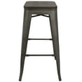 thumbnail image 3 of Oregon Industrial Stackable Barstool in Antique and Espresso by LumiSource - Set of 2, 3 of 8