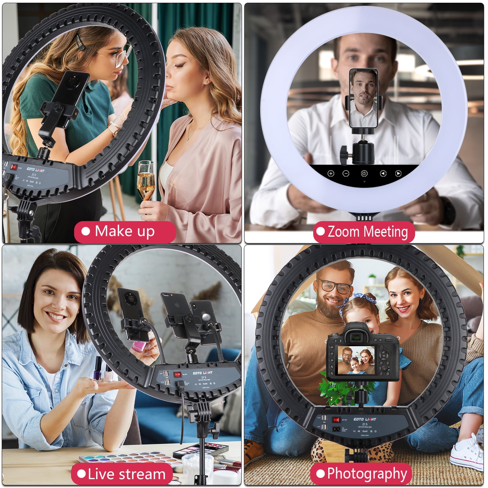 EOTO LIGHT 21" LED Ring Light with Tripod Stand