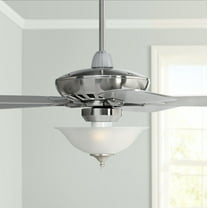 52" Casa Vieja Modern Indoor Ceiling Fan with Light LED Dimmable Remote Brushed Nickel Alabaster Glass Living Room Kitchen Bedroom