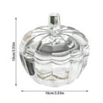 thumbnail image 3 of Halloween Pumpkin Glass Candy Jar - Clear, with Lid, Smooth Edges, for Candies/Cookies/Trinkets, Table Centerpiece, Durable, Party Decor, 3 of 5