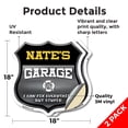 thumbnail image 2 of Nate's Garage I Can Fix Everything But Stupid (2 Pack) 18 inch X 18 inch Shield Shaped Heavy Duty 3.2 mil Vinyl Decals To last, Gift for Dads and Uncles Classic Americana Crafted in the, 2 of 6