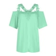 thumbnail image 5 of Kopltyrfg Womens Sexy Cold Shoulder Tops, Casual Off Shoulder Open Shoulder Shirts Mint Green S, 5 of 6