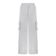 thumbnail image 6 of SNKSDGM Women's Plus Wide Leg Sweatpants Women Petite Set Womens Summer Pants Lightweight Women's High Waist Drawstring Wide Leg Overalls Fashion Casual Loose Jogging Belt Pocket, 6 of 8