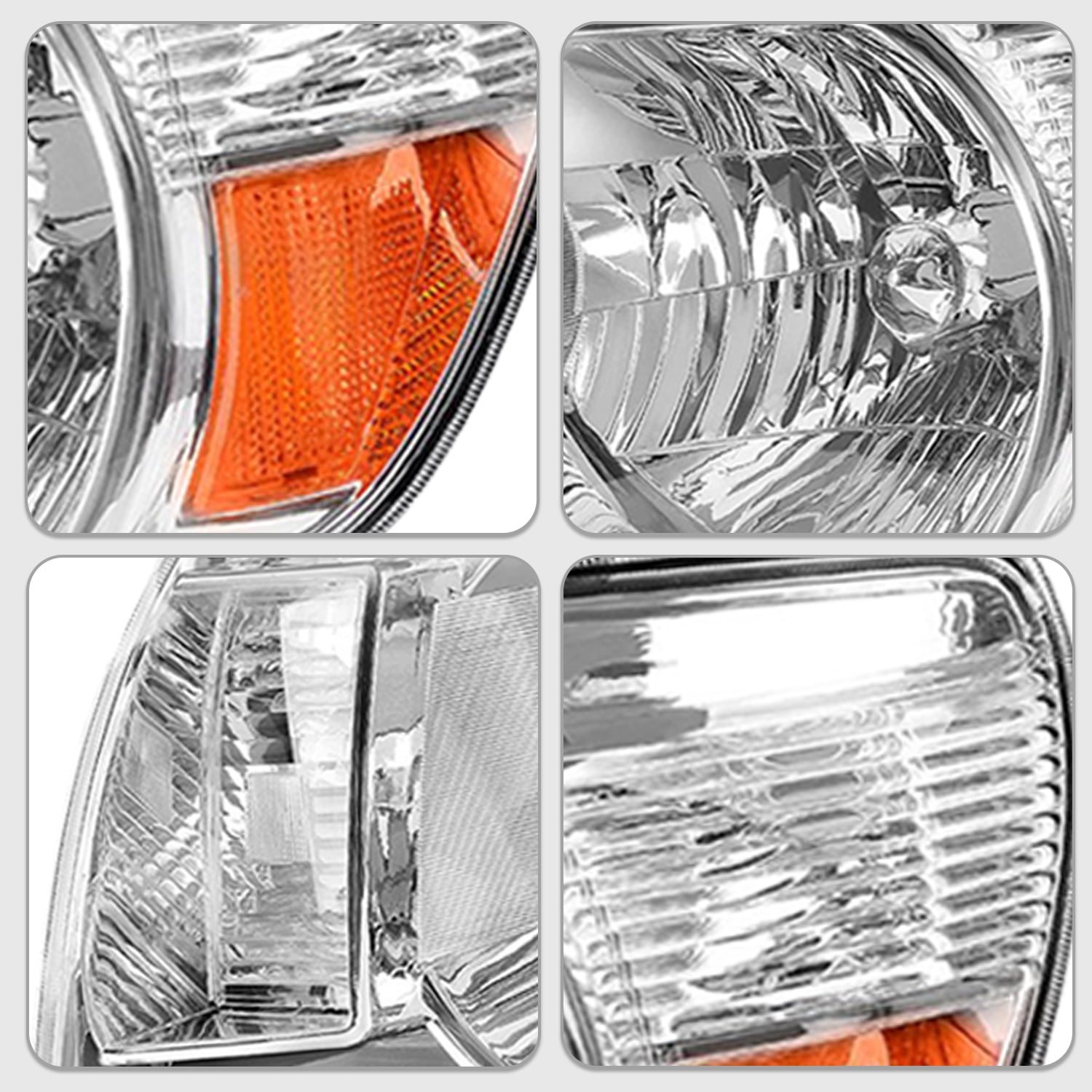 For 2005-2011 Toyota Tacoma Chrome Headlights Headlamps 05-11 Driver & Passenger