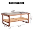 thumbnail image 5 of Modern Simple Rectangle Double-Layer Solid Wood Glass Desktop Tea Table Rattan Woven Side Table Small Rectangle Table Suitable for Living Room, Dining Room and Bedroom (Walnut), 5 of 12