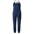 thumbnail image 4 of ZAZYULZ Summer Jumpsuit Women's V Neck Spaghetti Strap Drawstring Waisted Long Pants Jumpsuit Rompers(Navy Blue,Xl), 4 of 7