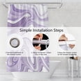 thumbnail image 6 of Purple and White Marble Bathroom Shower Curtain Abstract Smooth Texture Bath Curtain with Hooks Waterproof Polyester Fabric Shower Curtains for Modern Aesthetics Bath Decorative, 72x72 Inch, 6 of 6