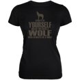 thumbnail image 1 of Always Be Yourself Wolf Black Juniors Soft T-Shirt, 1 of 1