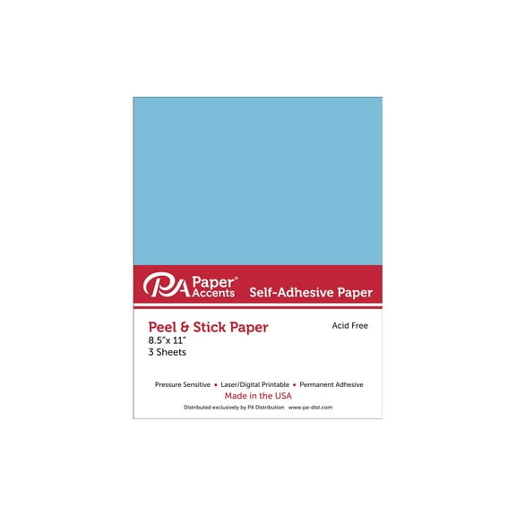 Self Adhesive Paper 8.5x11 3pc Blue