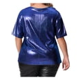 thumbnail image 4 of SpringTTC Womens Fashion Plus Size Summer Round Neck Short Sleeve Pullover T-Shirt Blouse, 4 of 4
