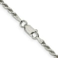 thumbnail image 3 of 925 Sterling Silver Rope Chain Styles Necklace 2.25 mm Diamond-cut 22 inch, 3 of 4