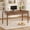 Brown, variant on SEDETA 47 Inch Solid Wood Computer Desk with 3 Drawers, Real Pine Wood Home Office Writing Desk, Vintage Makeup Vanity Desk for Bedroom, French Wave Carved Executive Study Table, White