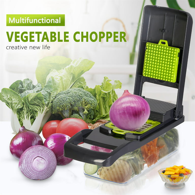 sktome Vegetable Chopper, Multifunctional 12-in-1 Food Chopper with 8 Blades - Onion Chopper, Veggie Chopper, Chopper Vegetable Cutter/Slicer/Dicer