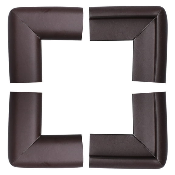 4pcs Foam Corner Protector L Shape Cushion Table Edge Furniture Desk Guard Bumper Brown