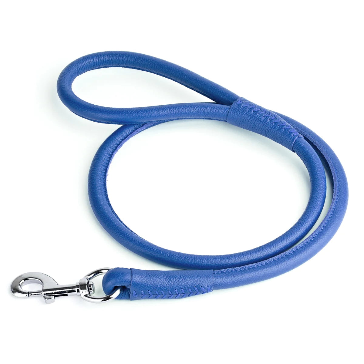 Dogline L2043-0 48 L x 0.5 W in. Round Leather Leash, Beige