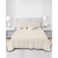 thumbnail image 2 of Quilts Twin Size Bedding Set, Cream Lightweight Quilted Comforter, Modern Pure Beige Soft Reversible Bedspread Coverlet with Pillow Covers for All Season, 68" x 86", 2 of 7