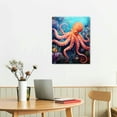thumbnail image 3 of Acheng Bathroom Octopus Wall Art Ocean Octopus Pictures Wall Decor Nautical Octopus Watercolor Painting Canvas Prints Modern Artwork Framed for Home Bedroom Living Room  16x20 in, 3 of 5