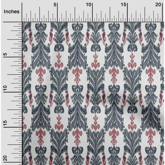 oneOone Cotton Poplin Fabric Swirl & Paisley Ikat Print Fabric By Yard 56 Inch Wide