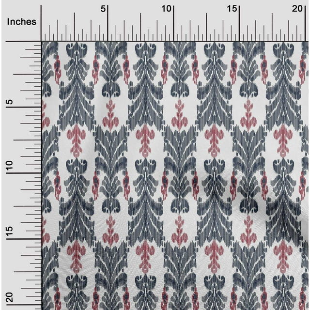 oneOone Silk Tabby Fabric Swirl & Paisley Ikat Print Fabric BTY 42 Inch Wide