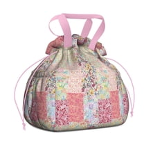 Pioneer Flower Drawstring Lunch Bag Women - Drawstring Lunch Bag Insulated for Work Office - Stain-Resistant Large Lunchbags for Women with Multi-Pockets