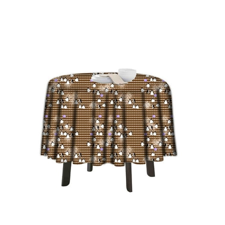 

eloria Abstract Printed Round Table Cloth Resistant Washable Decorative Table Cover for Dining Table