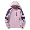 thumbnail image 2 of Elainilye Fashion Women's Mountain Snow Coat Waterproof Ski Jacket Casual Windproof Warm Windbreaker Casual Hooded Outerwear Jackets,Purple, 2 of 3