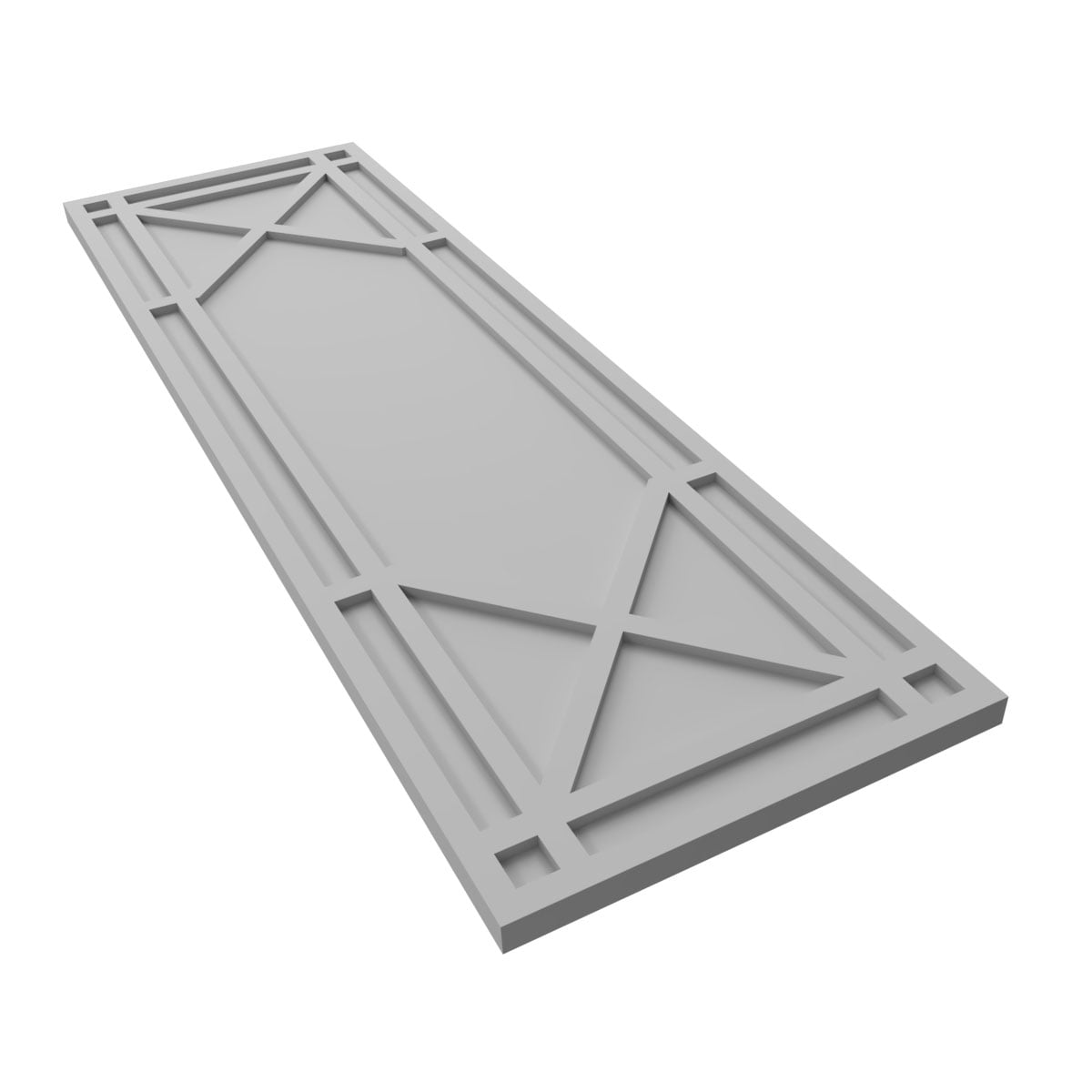 Ekena Millwork 18"W x 55"H True Fit PVC Bungalow Fixed Mount Shutters, Primed (Per Pair - Hardware Not Included)