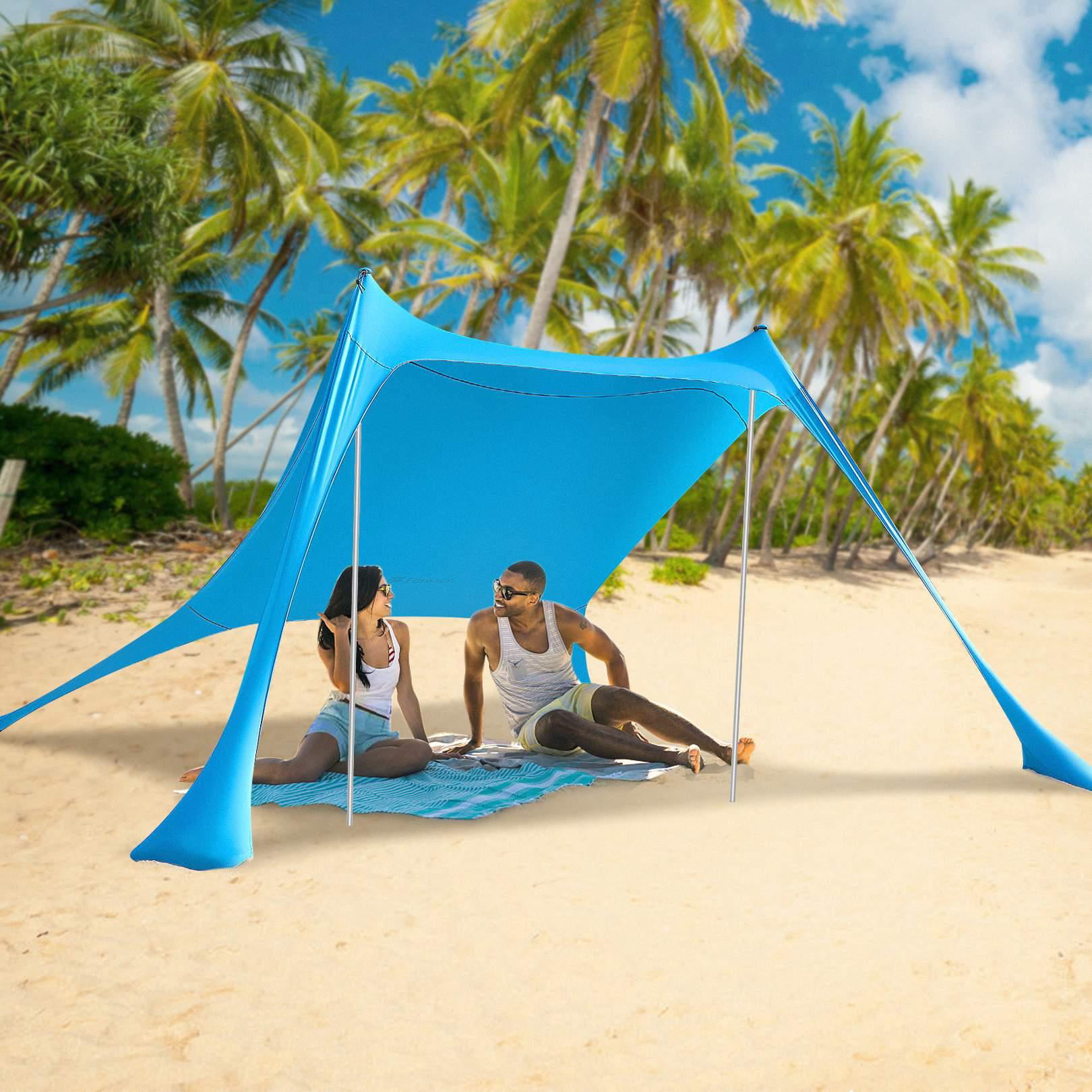 Pop Up 2 Man Beach Camping Festival Fishing Garden Kids Tent UV50 Sun Shelter 