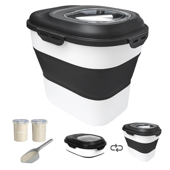 Recipiente de almacenamiento de alimentos DDMOMMY Rice de 20 a 50 libras con rueda