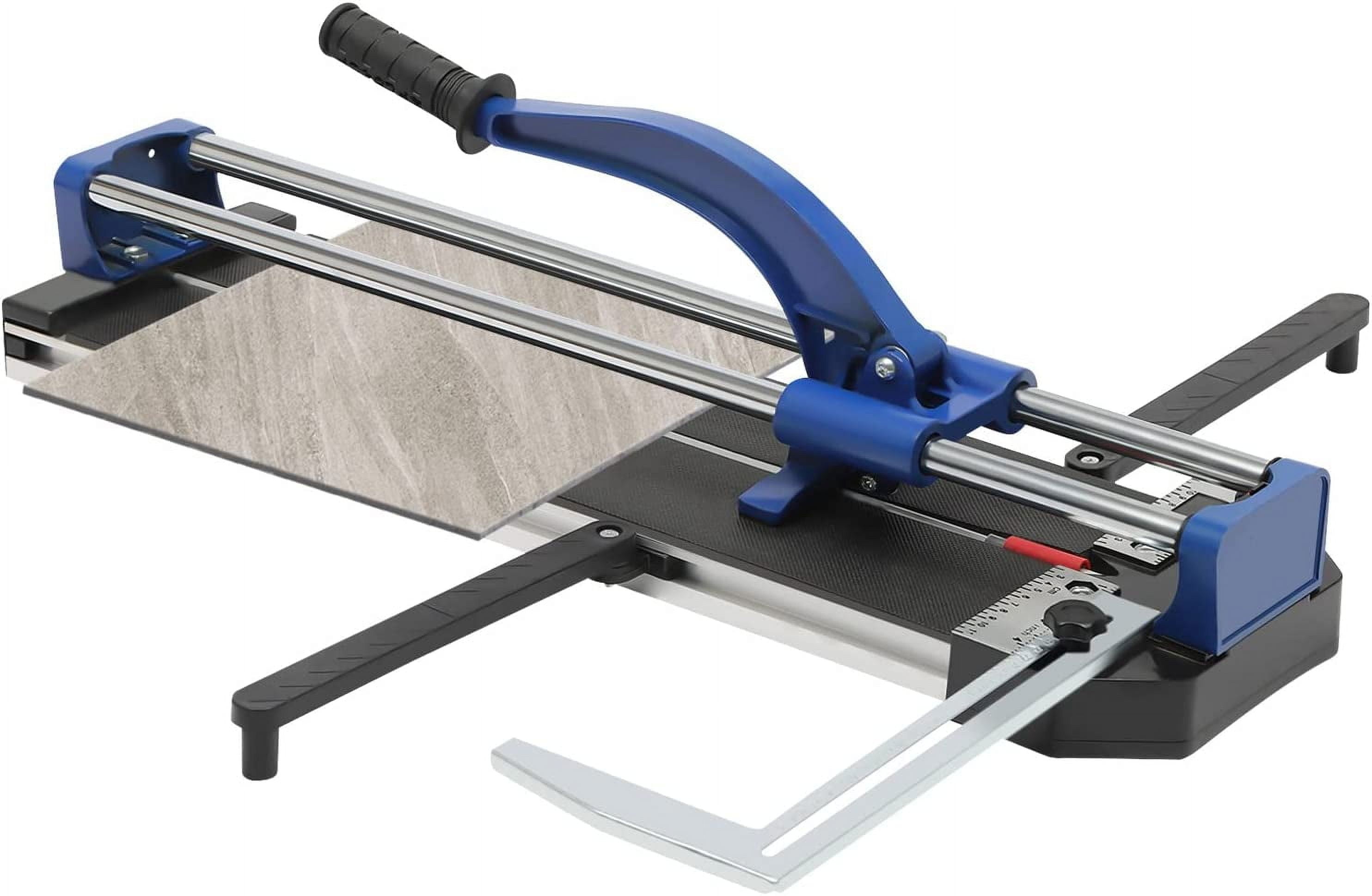 24" Manual Tile Cutter With Dual Rails - Tungsten Alloy Wheel For Precise 0-90° Cuts On Wall, Patterned & Solid Tiles