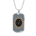 thumbnail image 1 of Celestial Sun Necklace Stainless Steel or 18k Gold Dog Tag 24" Chain, 1 of 8