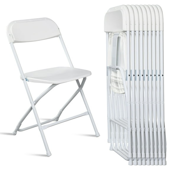 10pcs Injection Molding Classic Garden Plastic Folding Chair White