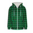 thumbnail image 6 of FDGIU Women's Plaid Flannel Shacket - Plus Size Fleece Lined Hooded Coat, Long Sleeve Button-Down Shirt Jacket, Oversized Flannel Hoodie, Warm Winter Zip-Up Coat, 6 of 6