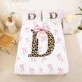 thumbnail image 5 of Erosebridal Chic Leopard Pattern Queen Sheet Sets,Brown Alphabet D Bed Set For Bowknot Girls 4 Pieces, 5 of 6