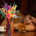 thumbnail image 6 of Foqnuq 100PCS Flexible Party Straws - Assorted Colors, Disposable Plastic Drinking Straws, Eco-Friendly PP Material, Perfect for Milkshakes and Slushes, 6 of 9