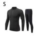 thumbnail image 2 of Sonducket Ropa deportiva para hombre, traje deportivo para trotar, traje térmico transpirable elástico, chándal de terciopelo, chándal Pijama Negro S, 2 of 6
