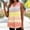 Orange, variant on Ombre Striped Summer Tops for Women Casual Sleeveless V-Neck Eyelet Tank Tops Vacation Loose Beach Tank Tops for Women