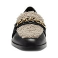 thumbnail image 3 of Vince Camuto Breenan Black/Taupe Slip On Squared Close Toe Chain Detailed Loafer (Black/Taupe, 7), 3 of 6