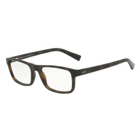 Armani Exchange AX3046-8231-54 Mens Rectangle Brown Frame Clear Lens Eyeglasses
