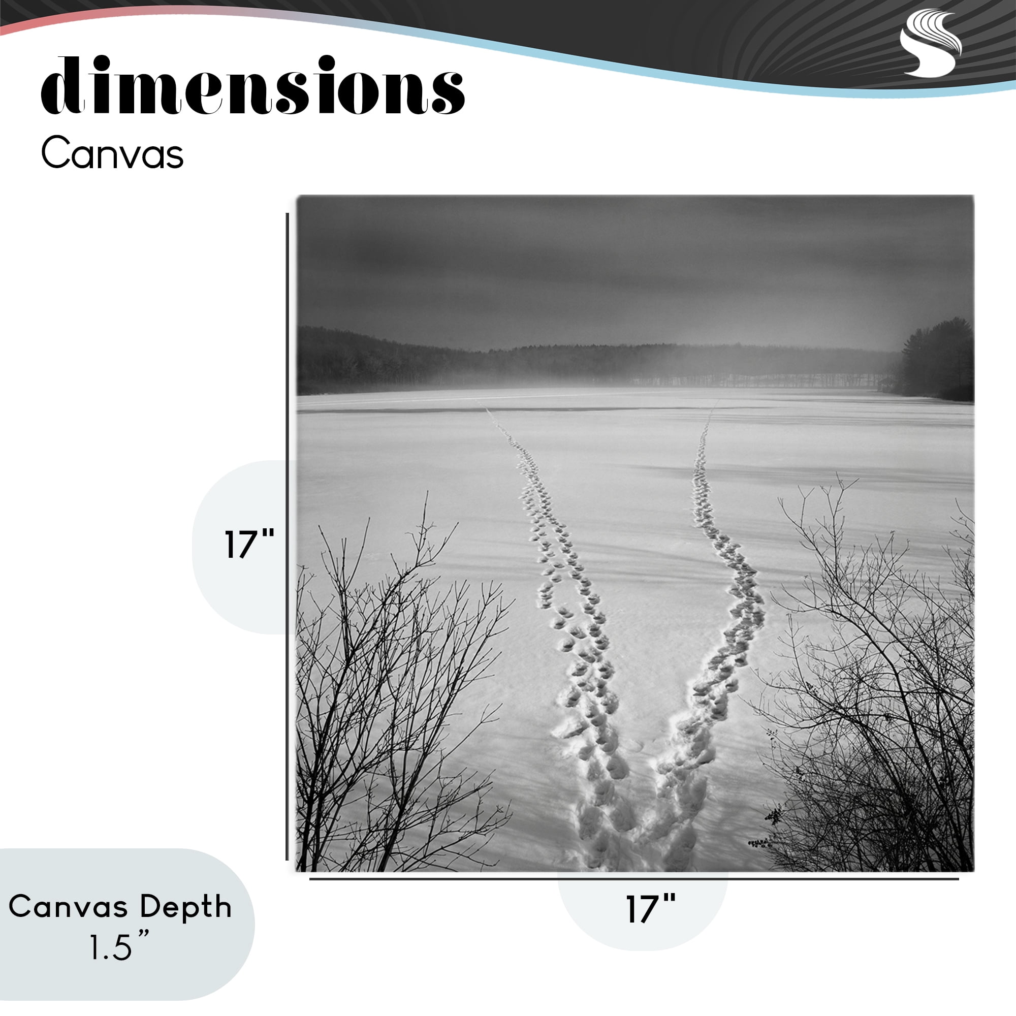 Stupell Industries Snowstep Tracks Across Frozen Lakes Canvas Wall Art, design by Chip Forelli