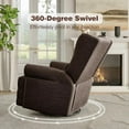 thumbnail image 6 of Superjoe Swivel Recliner Chair, Comfy Glider Rocking Chairs with Lumbar Pillow and Footrest, Upholstered Swivel Rocking Chair for Bedroom,Nursery, Brown, 6 of 8