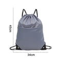 thumbnail image 2 of Drawstring Bag Beach Backpack Lightweight Heavy Duty Sackpack for Sport - gray, 2 of 5