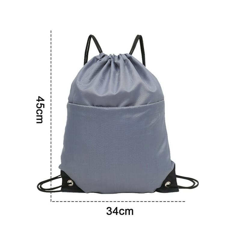 Drawstring Gym Bag, Waterproof Rucksack with Outside, Backpack for Sport,  PE, Swim, Beach, Yoga, Travel,gray，G52438 