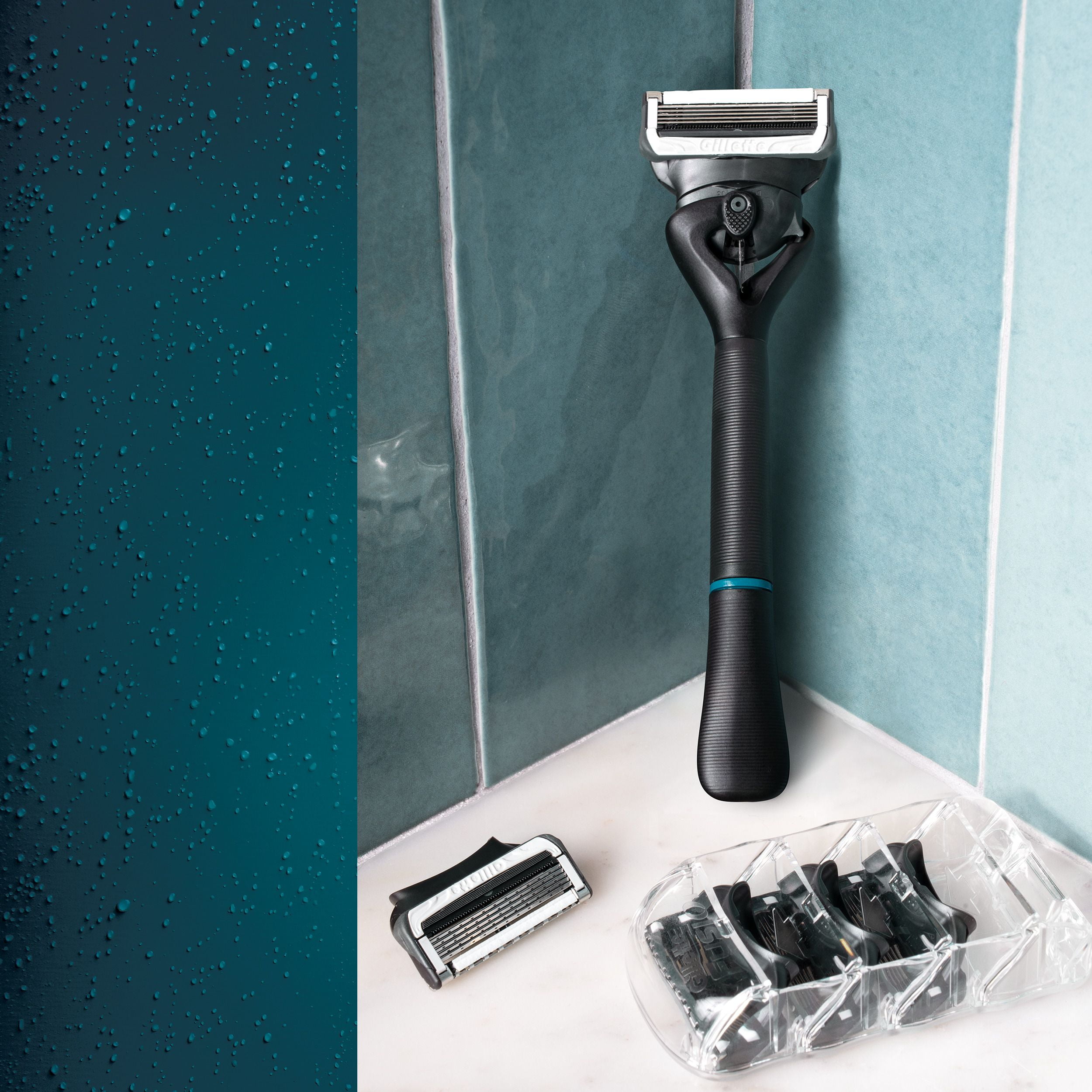 Rasoir pour poils pubiens pour hommes Gillette Intimate, rasoir pour poils pubiens et rasage corporel pour homme, doux et facile à utiliser, conçu pour les poils pubiens, 1manche de rasoir, 2cartouche 1CT