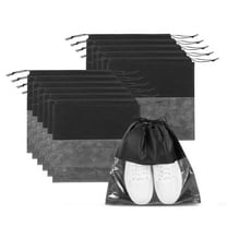 Uxcell Shoe Bags for Travel, Dustproof Drawstring Bags for Shoes and Accessories Black 12"