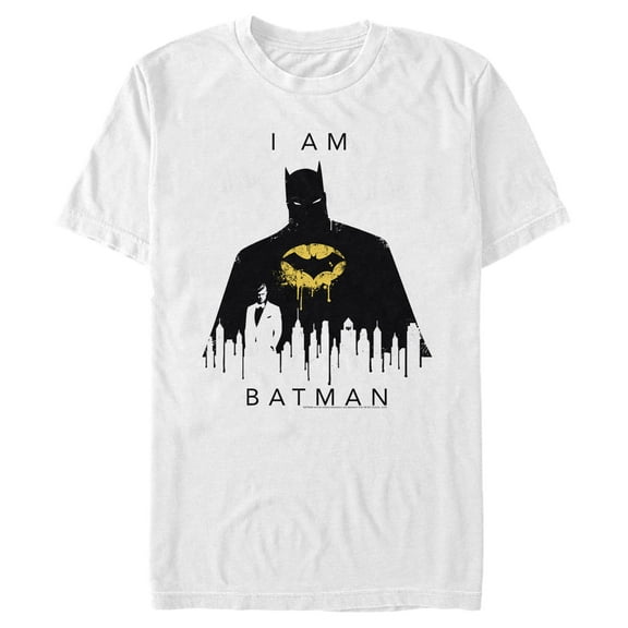 Men's Batman I Am Gotham Drip Graphic Tee White Large