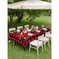 thumbnail image 3 of Outdoor Tablecloth with Umbrella Hole and Zipper, Red Truck Christmas Rectangle Table Cloth 60x102 Inch Waterproof Tablecloth, Xmas Tree Snowflake Plaid Picnic Table Cover for Patio Camping, 3 of 7