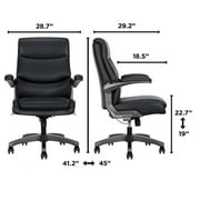 La-Z-Boy High Back Height Adjustment and 360 Degree Swivel Office Desk Chair, Black