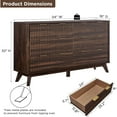 thumbnail image 4 of OKD Fluted 6 Drawers Dresser, 54" Wide Modern Chest of Drawers with Faux Marble Top, Wood Drawer Organizer for Bedroom, Living Room, Hallway, Dark Walnut, 4 of 7
